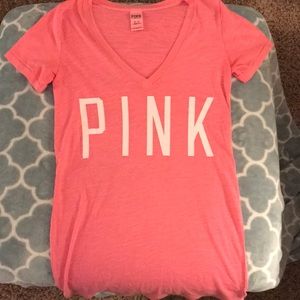 Hot pink v-neck